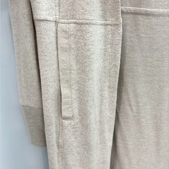 Kings Road Women’s Beige Hooded Cardigan Open Front Lightweight Duster Pockets M - Picture 5 of 9